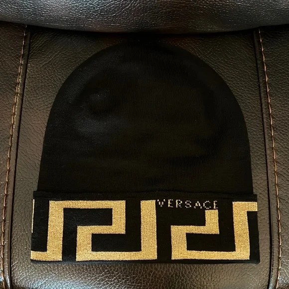 Versace unisex knitted Greek Greca Jacquard monogram wool 
